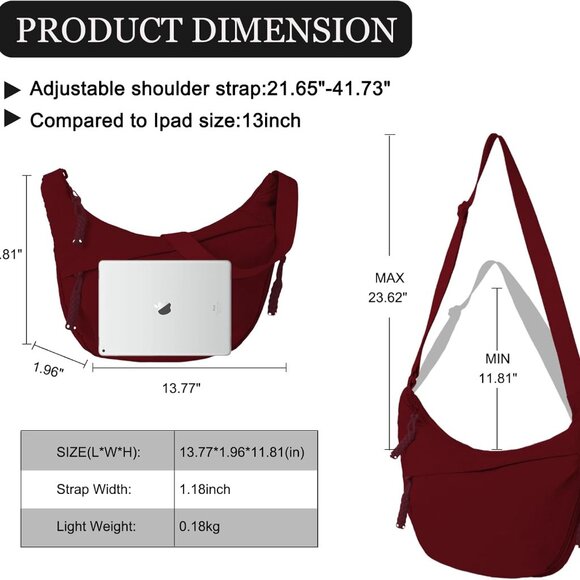 Retro-Inspired Crossbody Hobo Bag with Adjustable Strap - Stylish & Practical - Picture 2 of 8